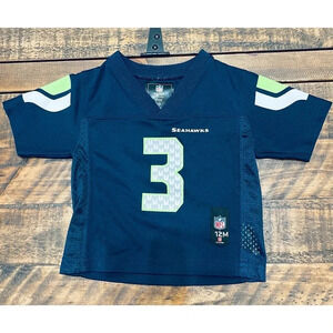 NWOT Seahawks‎ SZ 12 M NFL Jersey Navy Wilson 3